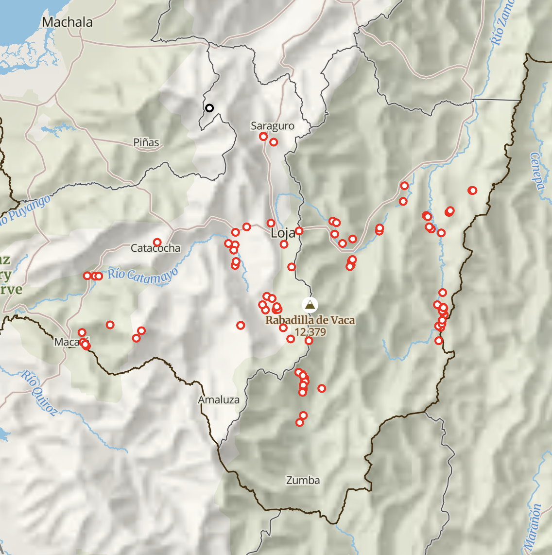Southern Ecuador POI map